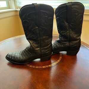 Black Leather Cowboy Boots